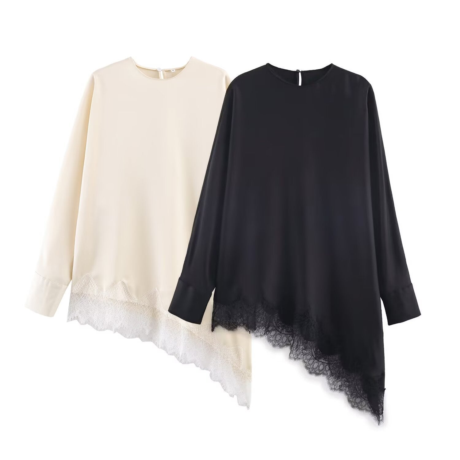 Asymmetric lace shirt women's clothing