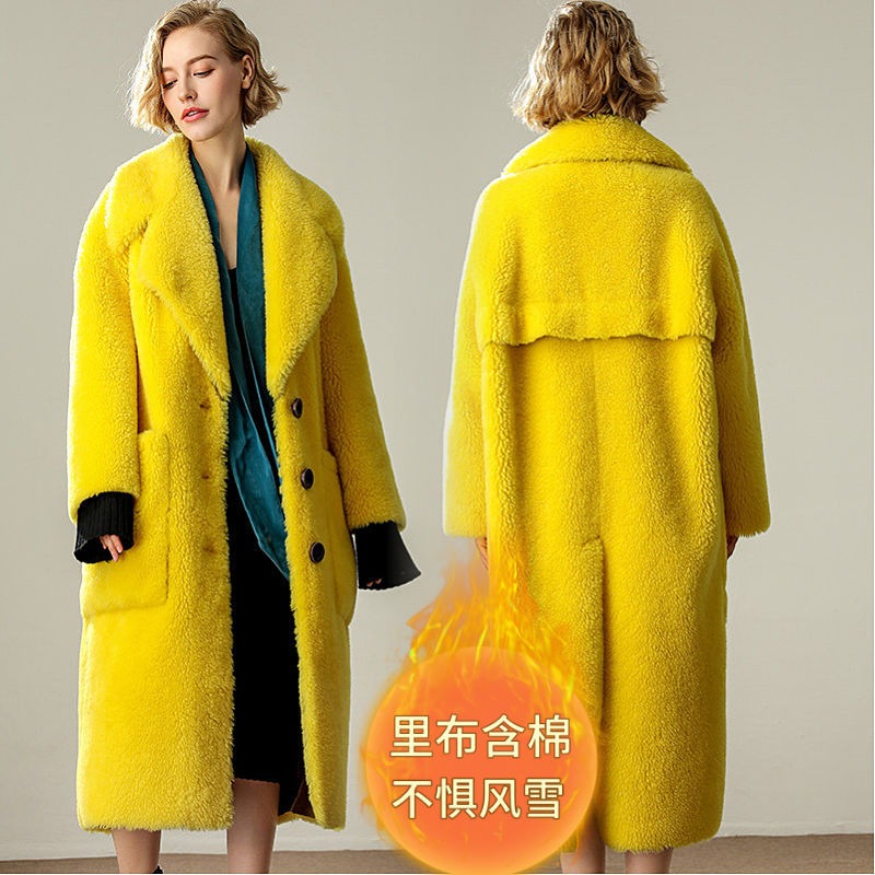 Woman Coat Thick Thick Warm Elegant Long High Street Style Double Breasted Full Sleeve