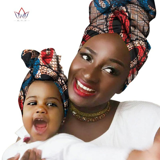 Multi-color Headwear Headband Bazin Head Decorations Wrap Tie Scarf African Scarf For Woman And Children