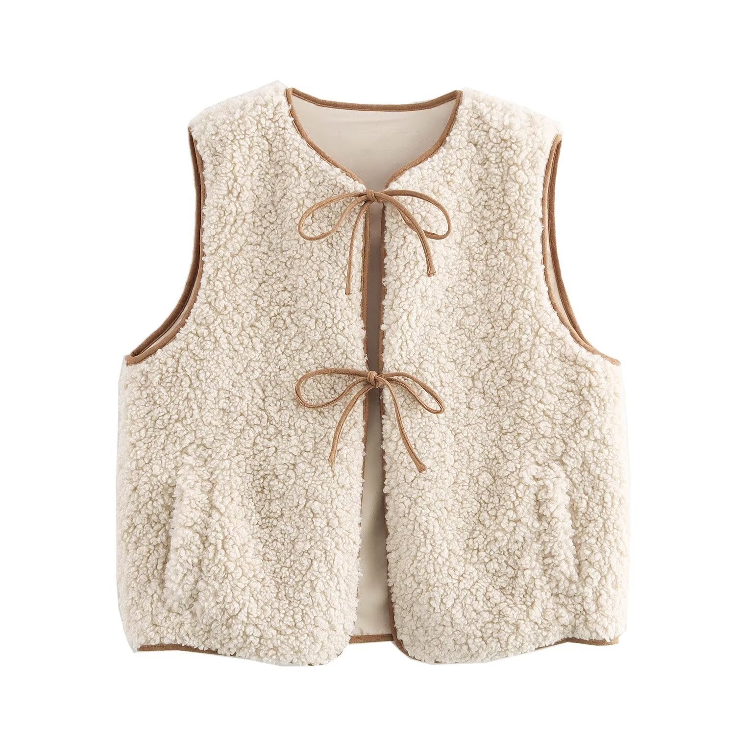 Versatile lambskin vest for women's clothing