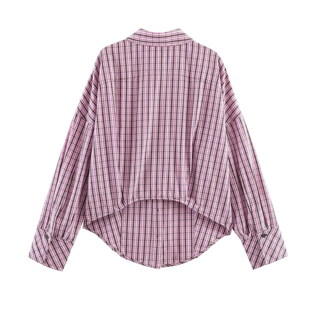 Street plaid shirt women's clothing