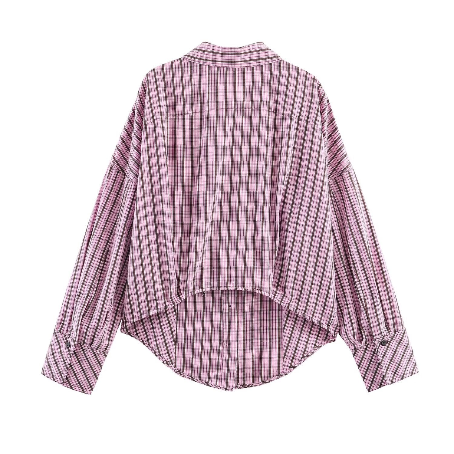 Street plaid shirt women's clothing