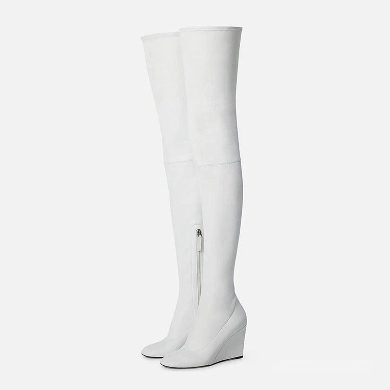 Knee Boots For Women Long Boots Wedges Heels Slim Long Socks Boots Fashion Casual Shoes Woman