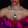 Woman Luxurious Handmade Oversized Crystal Necklace Sexy Fashion Big Square Rhinestone Statement Necklaces Accessories