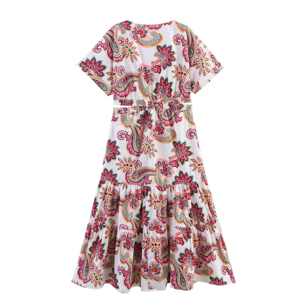 Women's Clothing Slit Printed Dress