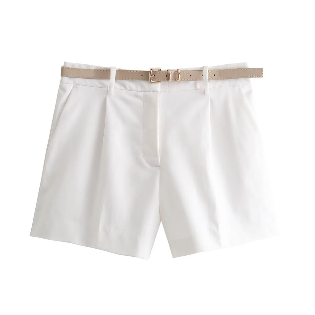 Women's Clothing with Belt Casual Shorts