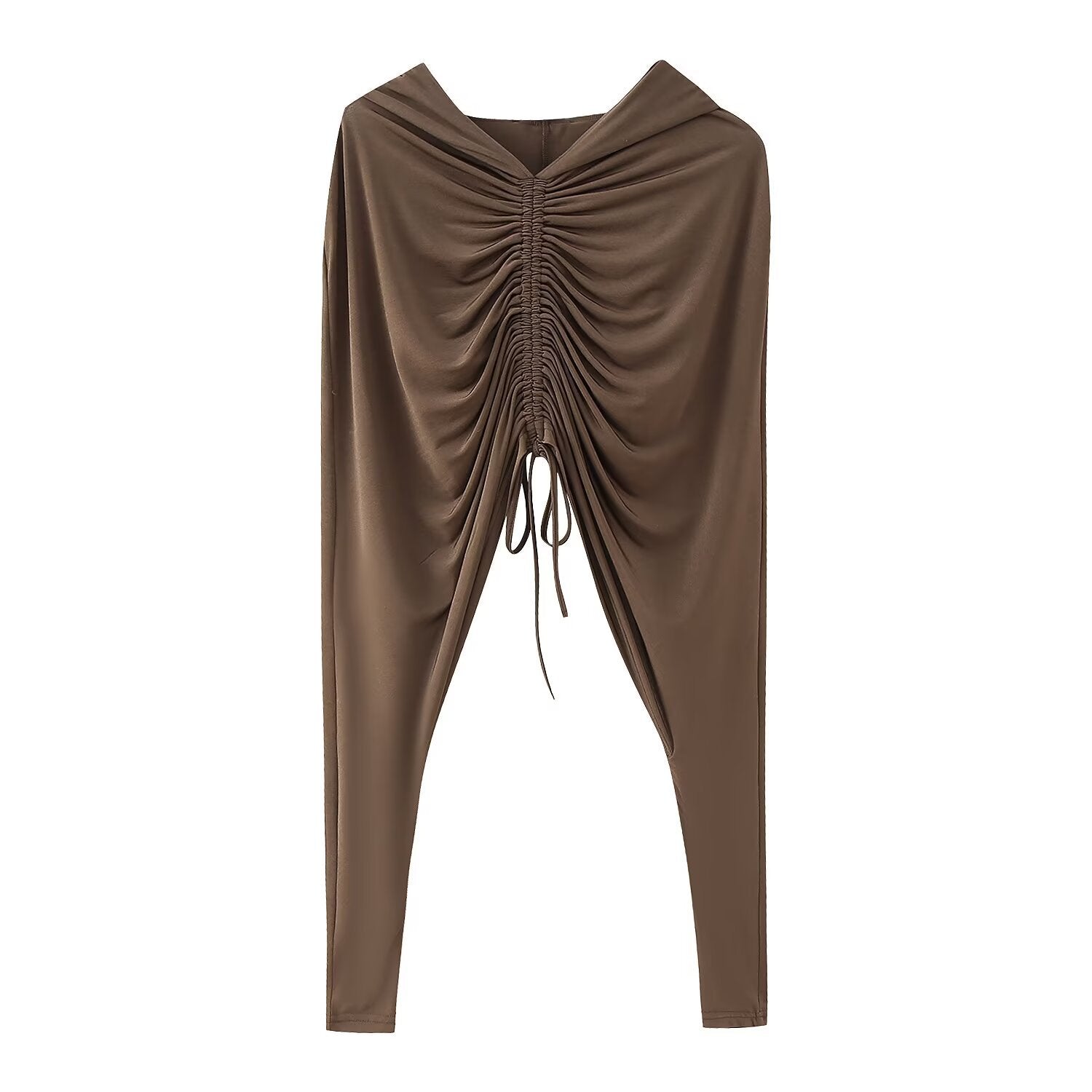 Women's Clothing Hooded Pleated Top
