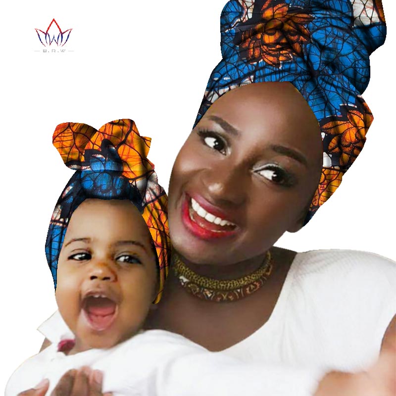 Multi-color Headwear Headband Bazin Head Decorations Wrap Tie Scarf African Scarf For Woman And Children
