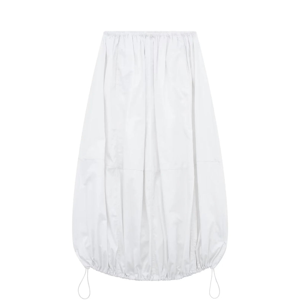 Women Fashion Stoppers Midi Skirt Woman High Street Elastic Mid Waist Adjustable Hem Female Chic Skirt