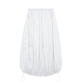 Women Fashion Stoppers Midi Skirt Woman High Street Elastic Mid Waist Adjustable Hem Female Chic Skirt