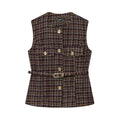 Belt textured vest for women's clothing