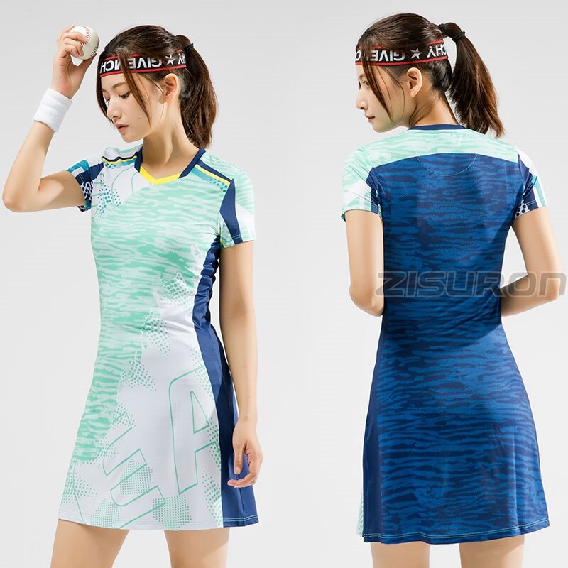New badminton dress for Woman Girls Sports Dress + Inner shorts Ladies Tennis Dresses With Shorts Gym workout Sportswear
