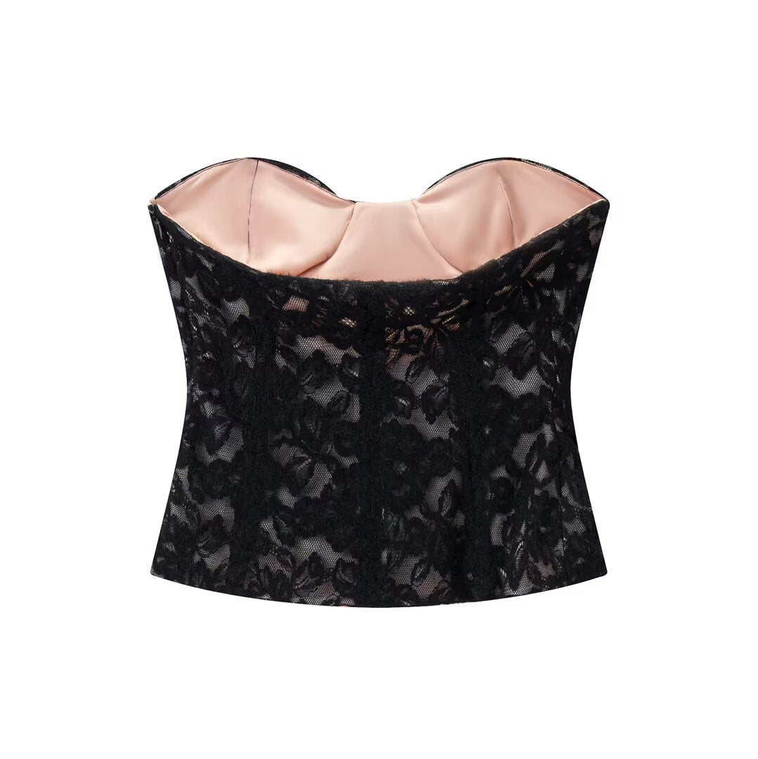 Velvet lace corset women's clothing