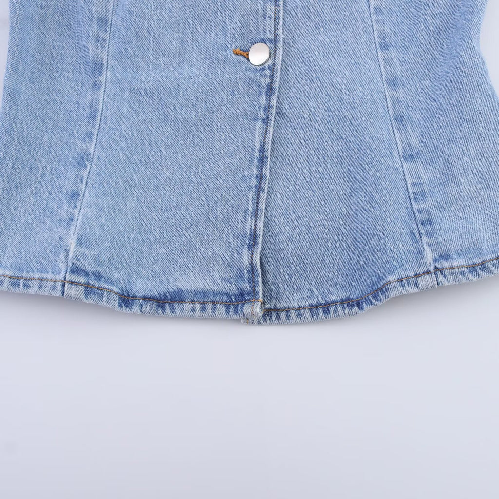 Versatile denim vest for women's clothing