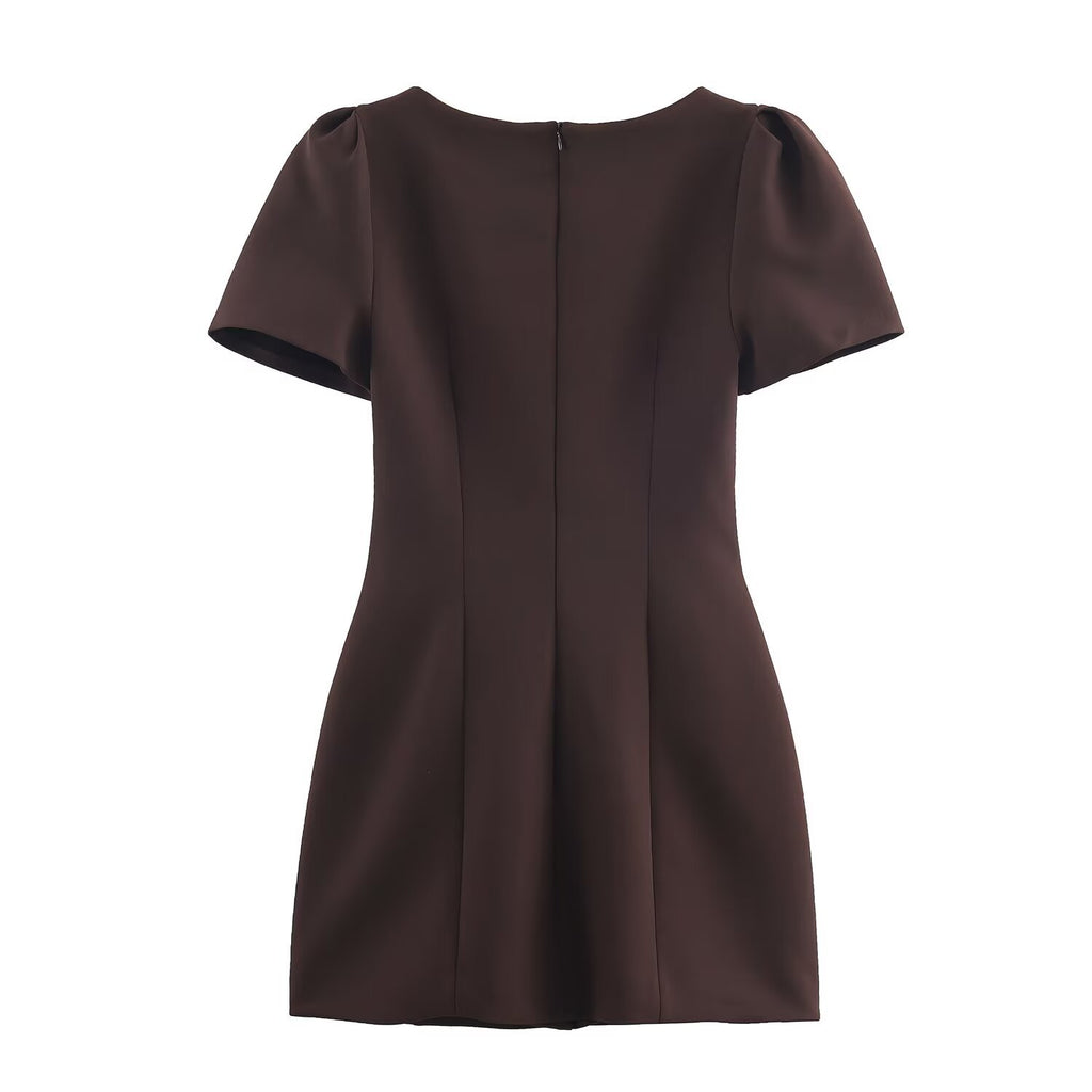 Pleated pocket dress for women's clothing