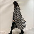 Vintage Suit Collar Woolen Women's Coat Windbreaker Korean Fashion Trench Thicken Coats Jackets Woman Winter