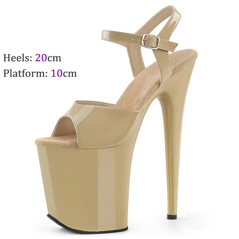 matte Shoes Woman Summer Designer Sandals Modern Stiletto Platform Sandals Sexy Wedding Heels Women Pole Dance Shoes