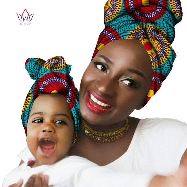 Multi-color Headwear Headband Bazin Head Decorations Wrap Tie Scarf African Scarf For Woman And Children