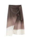 Woman High Waist Knotted Long Skirts For Women Boho Summer Midi Skirt Vintage Holiday Women's Skirts