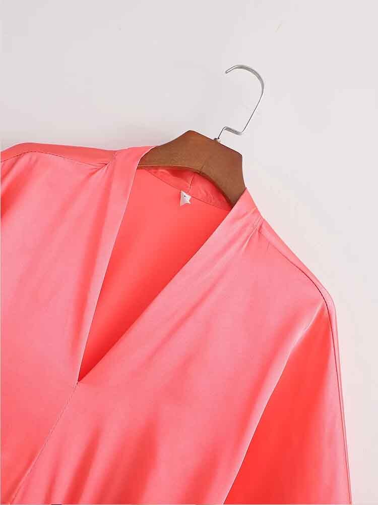 Women Summer Dress Fashion Satin Midi Dress Woman Bat Sleeve Ruched Female Party Dresses Vestidos Mujer