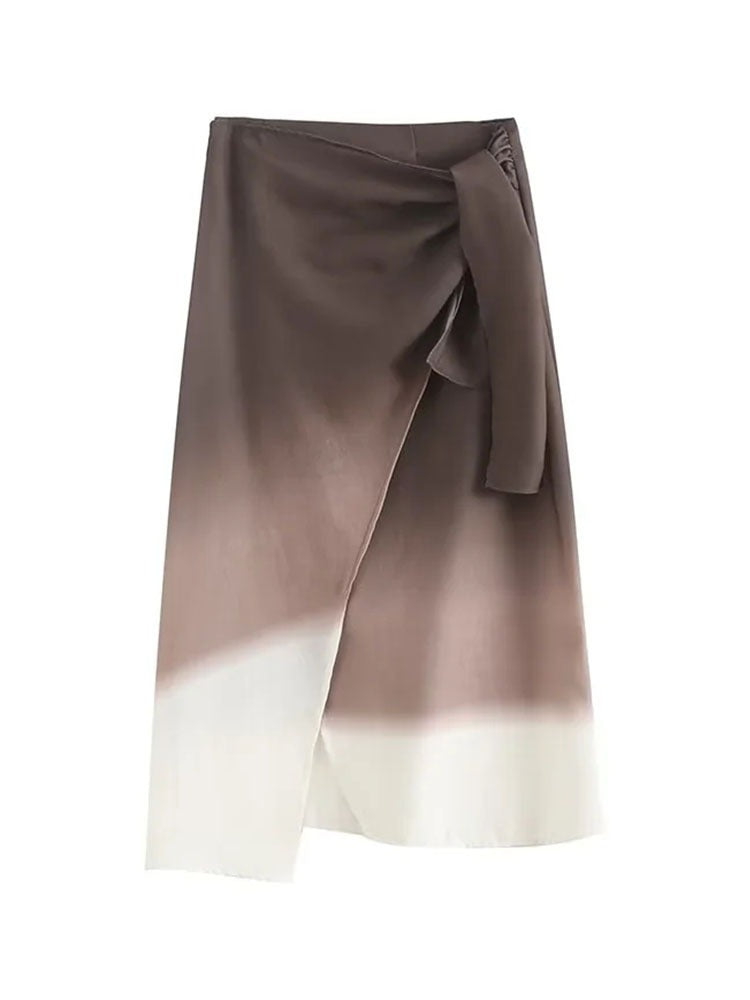 Woman High Waist Knotted Long Skirts For Women Boho Summer Midi Skirt Vintage Holiday Women's Skirts