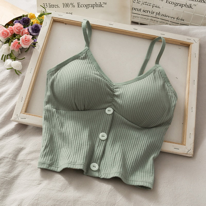 Woman Knitted Tank Top Women Strap Vest Sexy Female Knitting Crop Top