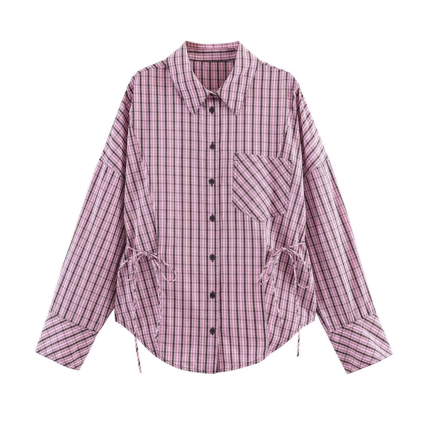 Street plaid shirt women's clothing
