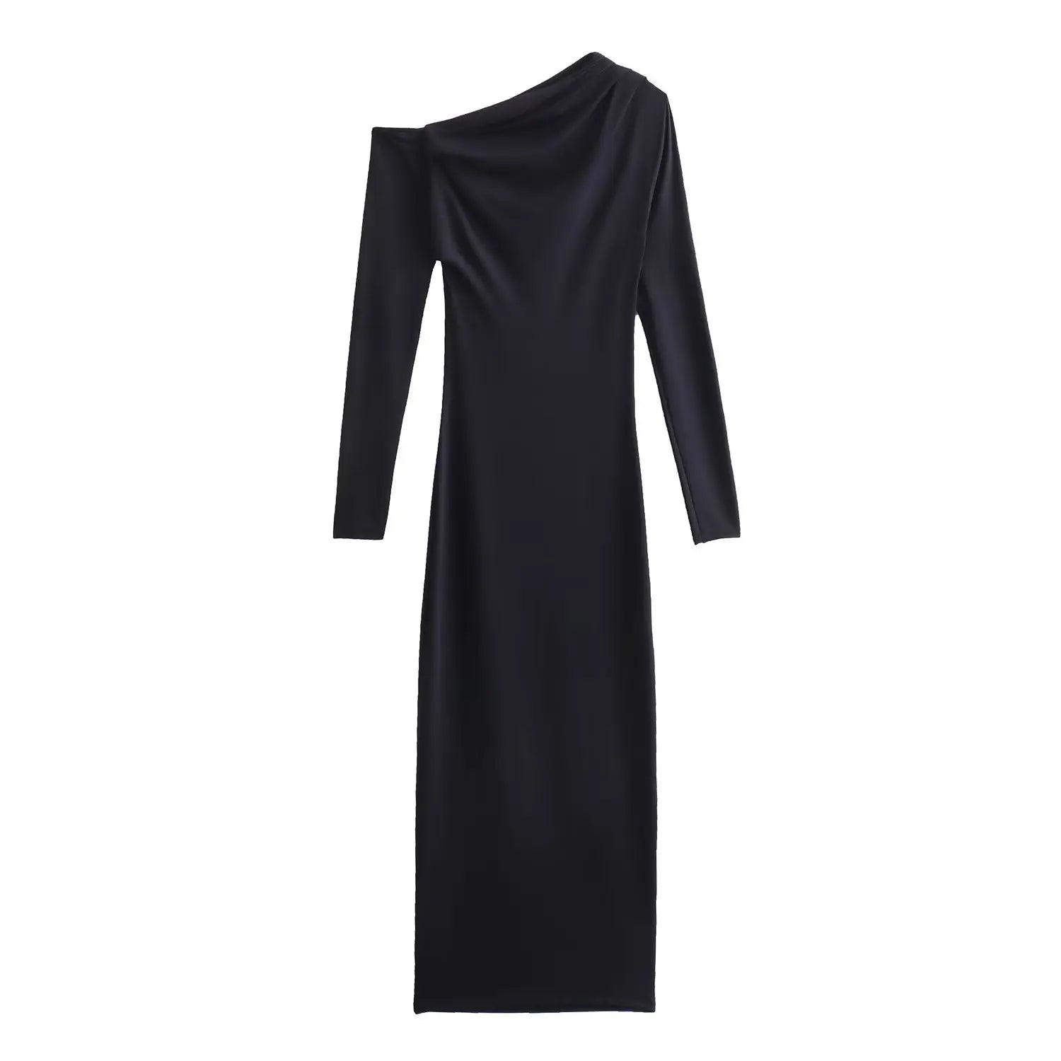 Long Dress Woman Asymmetric Midi Dresses for Women  Autumn Long Sleeve Office Bodycon Dress Female Party Dress