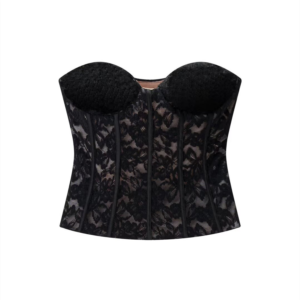 Velvet lace corset women's clothing