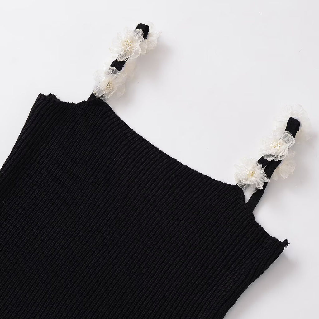 Flower knitted top for women's clothing