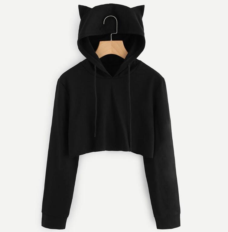 Dangerous Woman Crop Tops Girl Kawaii Hooded Women 2018 Harajuku Hip Hop Hoodies Sweatshirts