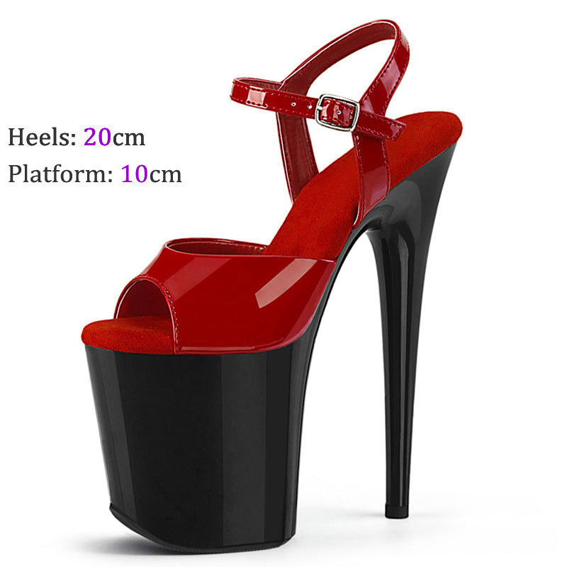 matte Shoes Woman Summer Designer Sandals Modern Stiletto Platform Sandals Sexy Wedding Heels Women Pole Dance Shoes