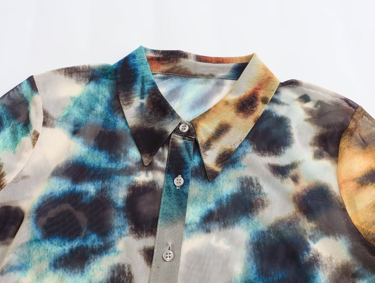 Women Fashion Casual Slim Vintage Printed Shirt Top Woman Elegant Chic Single-Breasted Decorate Long Sleeve Shirt