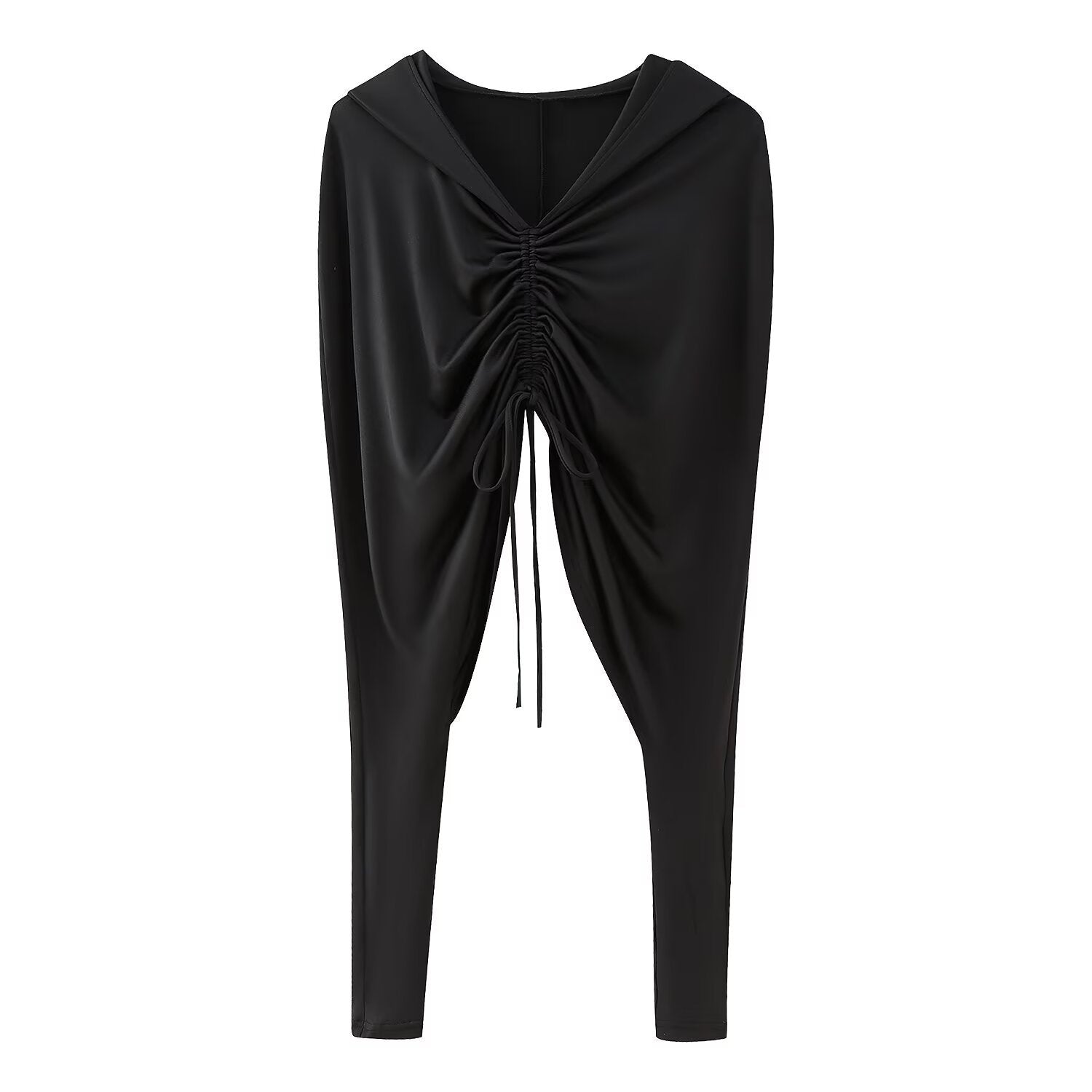 Women's Clothing Hooded Pleated Top