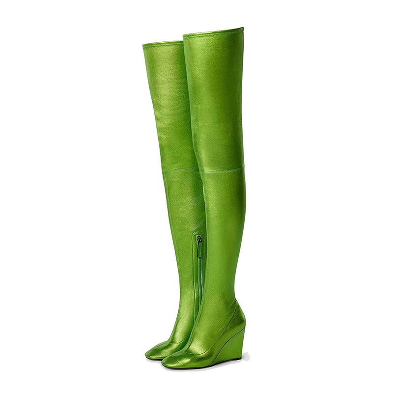 Knee Boots For Women Long Boots Wedges Heels Slim Long Socks Boots Fashion Casual Shoes Woman