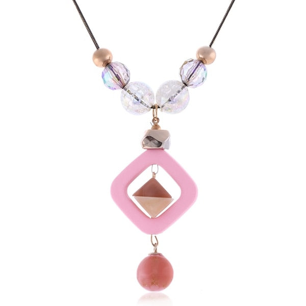Women's Sweater Long Necklace for Women Acrylic Beads Necklaces & Pendants New Fashion Jewelry for Gifts to a Woman