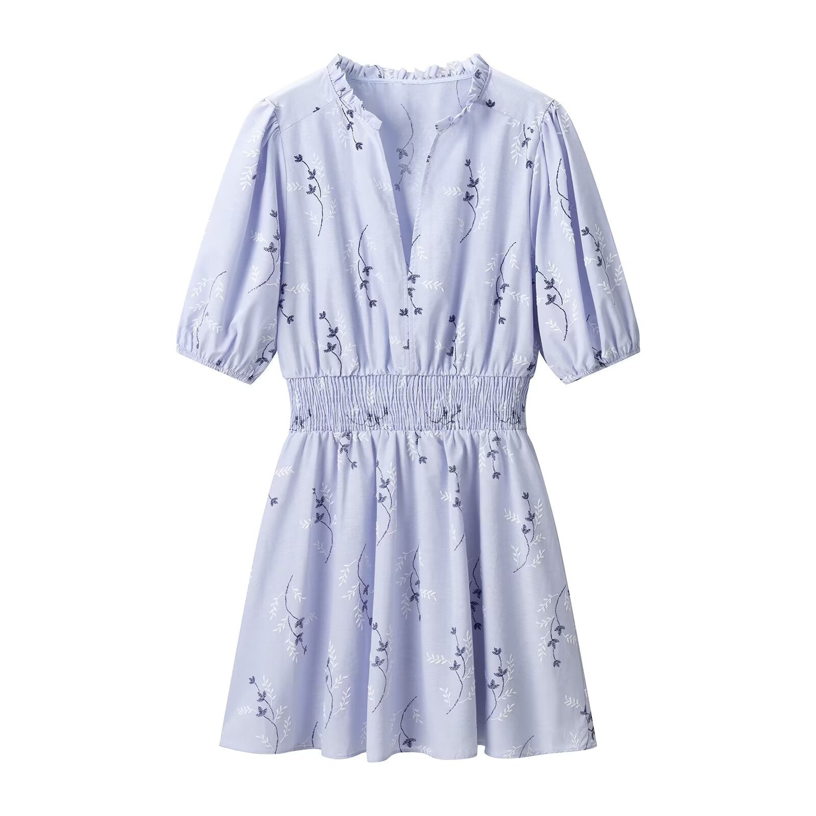 Embroidered printed dress for women's clothing