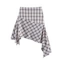 Asymmetric plaid dress for women's clothing