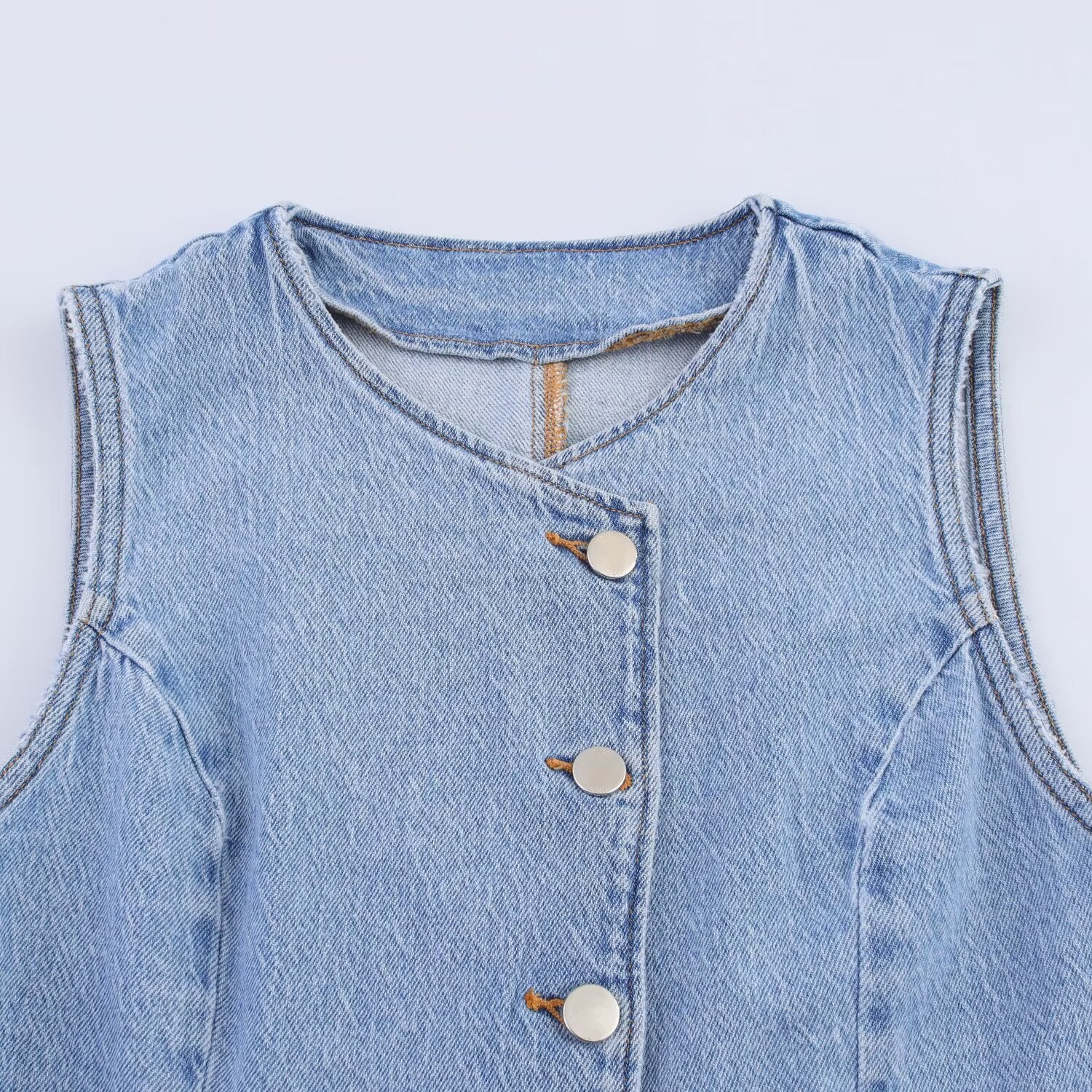 Versatile denim vest for women's clothing