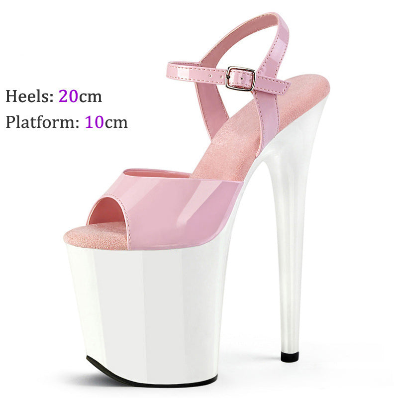 matte Shoes Woman Summer Designer Sandals Modern Stiletto Platform Sandals Sexy Wedding Heels Women Pole Dance Shoes