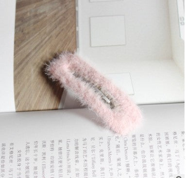1 Pair Korean Minimalist Imitation Rabbit Hair Geometric Square Hairpin Lovely Woman Hairpin Hair Accessories