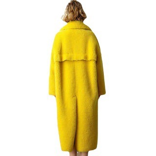 Woman Coat Thick Thick Warm Elegant Long High Street Style Double Breasted Full Sleeve