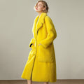 Woman Coat Thick Thick Warm Elegant Long High Street Style Double Breasted Full Sleeve
