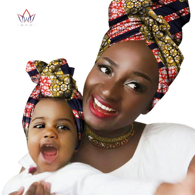 Multi-color Headwear Headband Bazin Head Decorations Wrap Tie Scarf African Scarf For Woman And Children