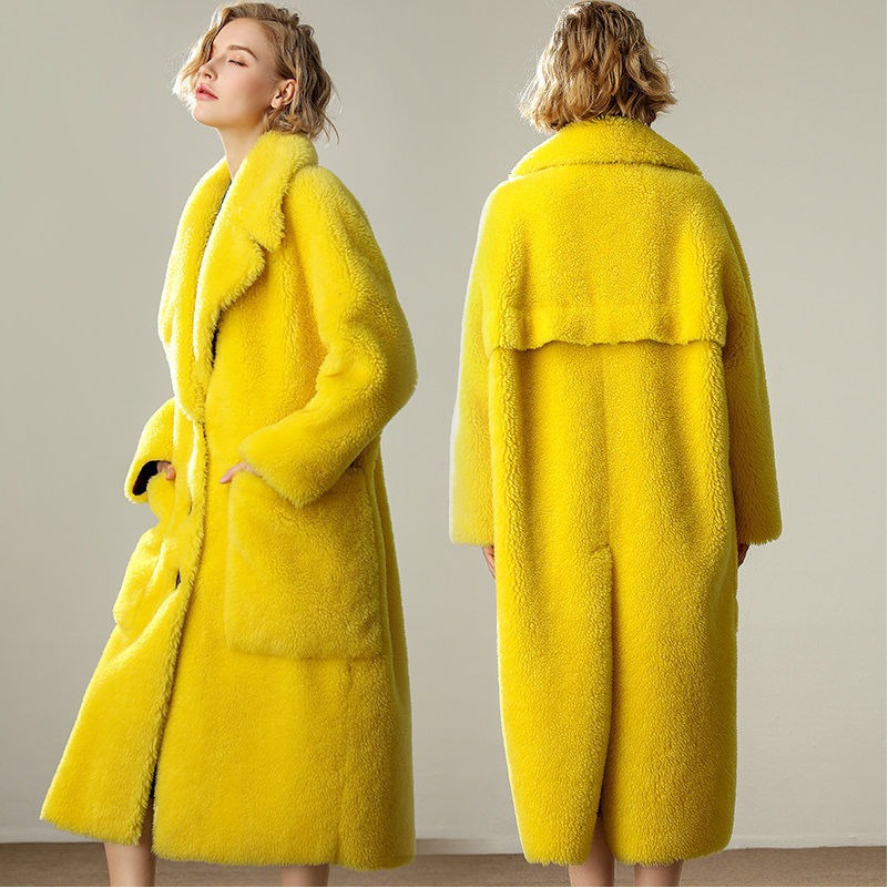 Woman Coat Thick Thick Warm Elegant Long High Street Style Double Breasted Full Sleeve