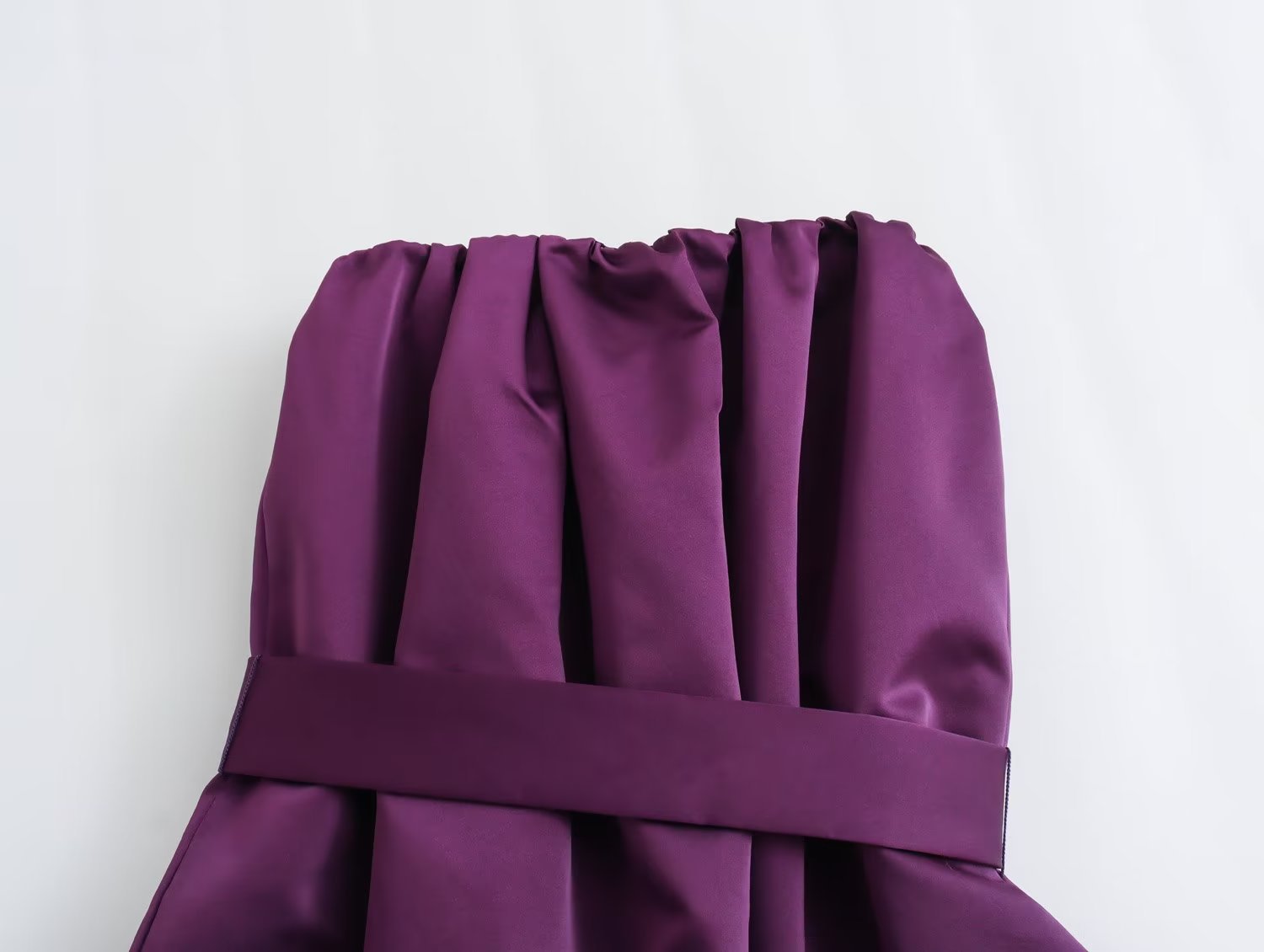 Female Chestless Taffeta Dress Casual Slim With Belt Woman Sleeveless Purple Midi Dresses Mujer Vestidos