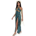 Halloween Cosplay Costume Snake Woman Costume Halloween Greek Mythology Cyan Gorgon Medusa