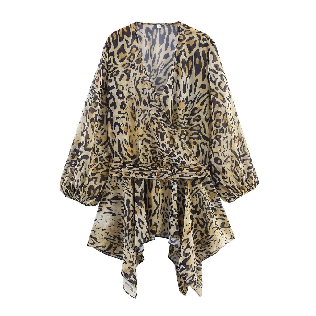 Animal print top for women's clothing