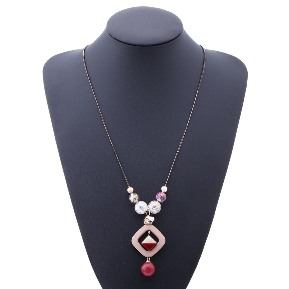Women's Sweater Long Necklace for Women Acrylic Beads Necklaces & Pendants New Fashion Jewelry for Gifts to a Woman