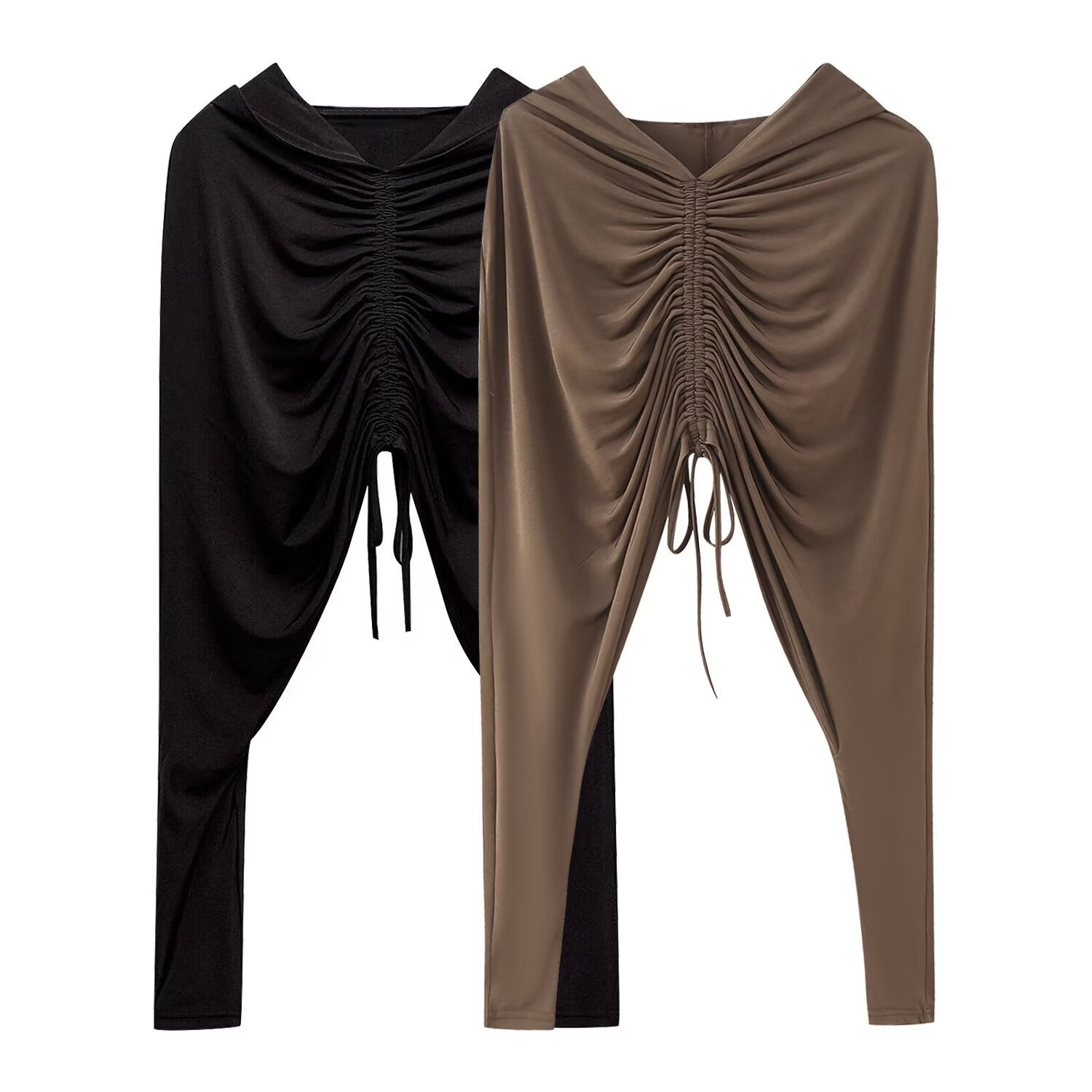 Women's Clothing Hooded Pleated Top